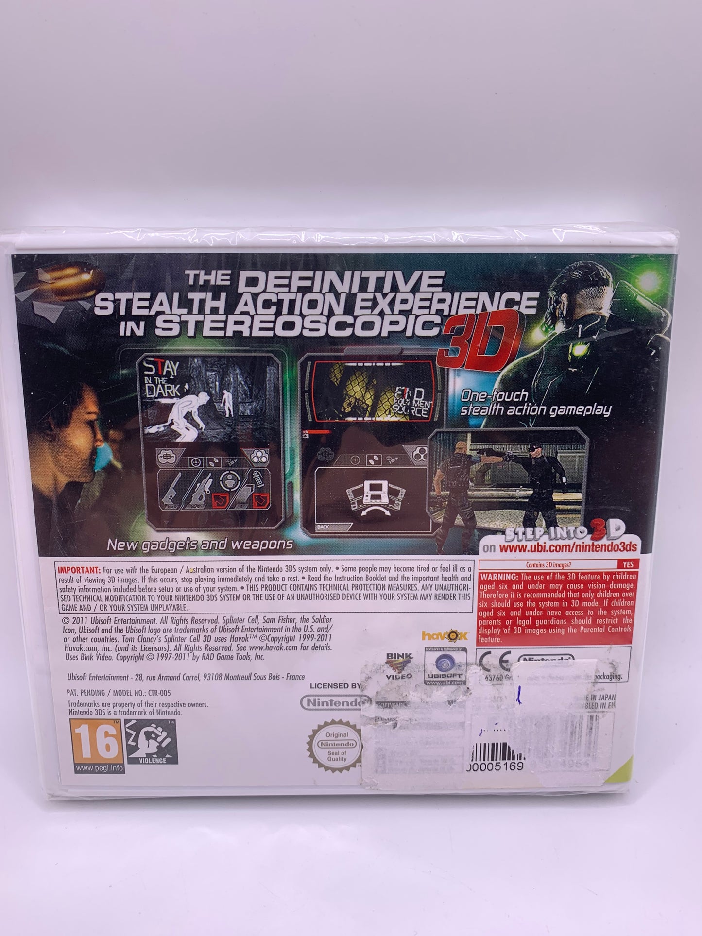 Tom Clancy's Splinter Cell 3D (SEALED) – Nintendo 3DS