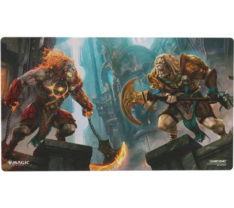Ajani, Path of Vengeance/Ajani, Counterattack Leader - Reality Fracture Shiny Ultimate Guard Playmat