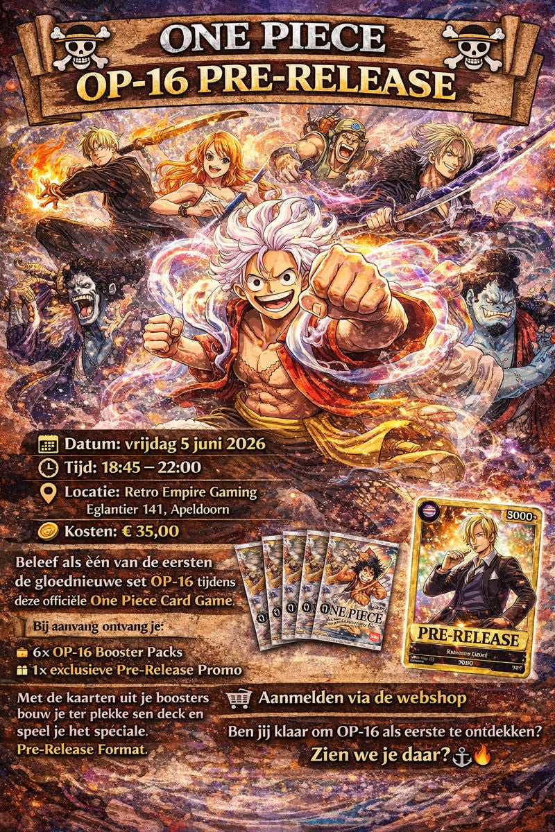 One Piece OP-16 Pre-Release Vrijdag 5 Juni