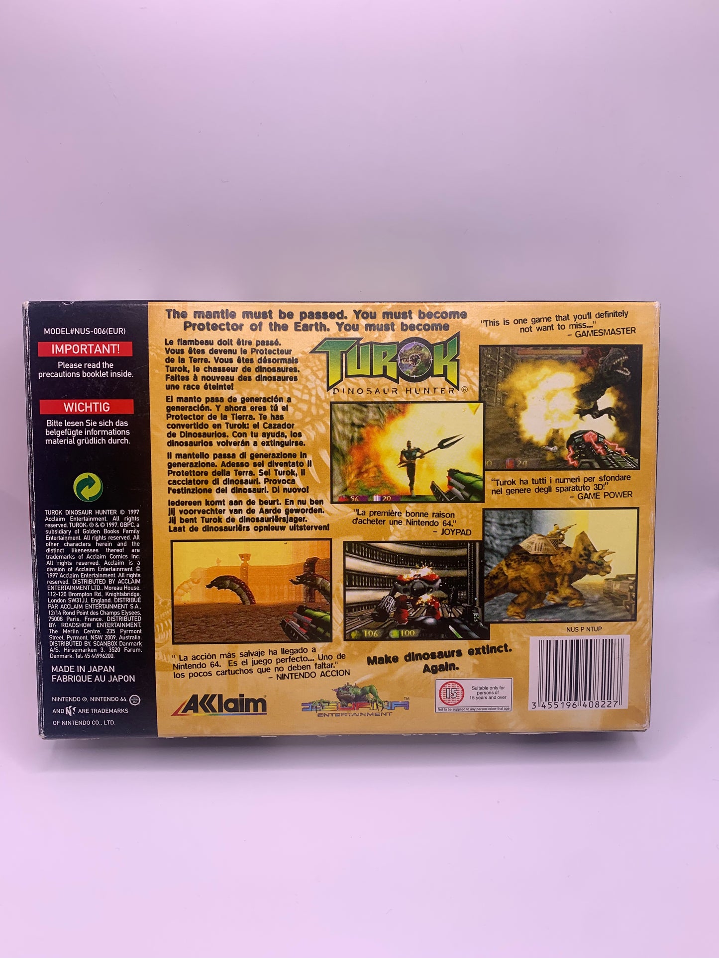 Turok: Dinosaur Hunter (CIB, stickertje voor)- Nintendo 64