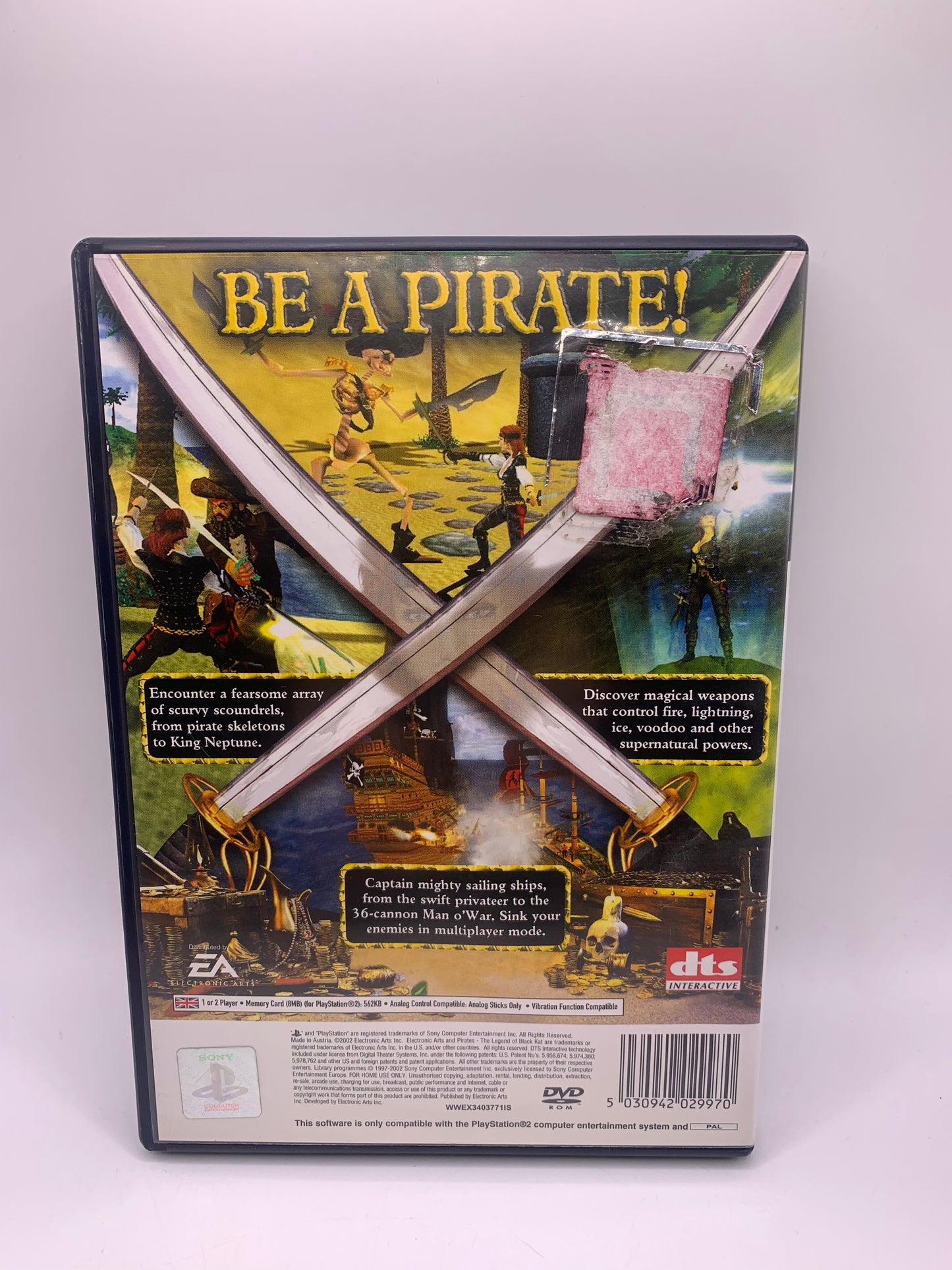 Pirates: The Legend of Black Kat (Sticker achterzijde) - PlayStation 2