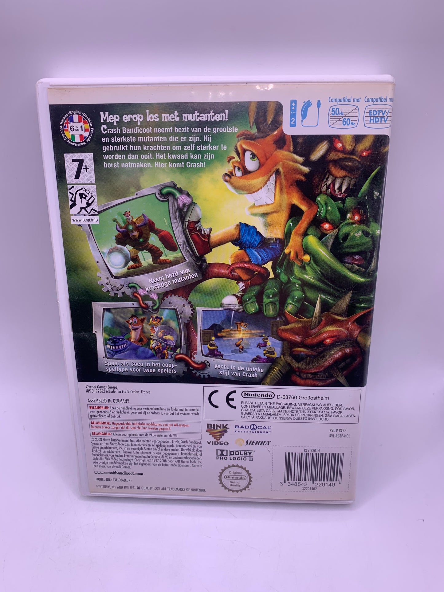 Crash Bandicoot: Mind over Mutant (Cover lichtelijk vergeeld) – Nintendo Wii