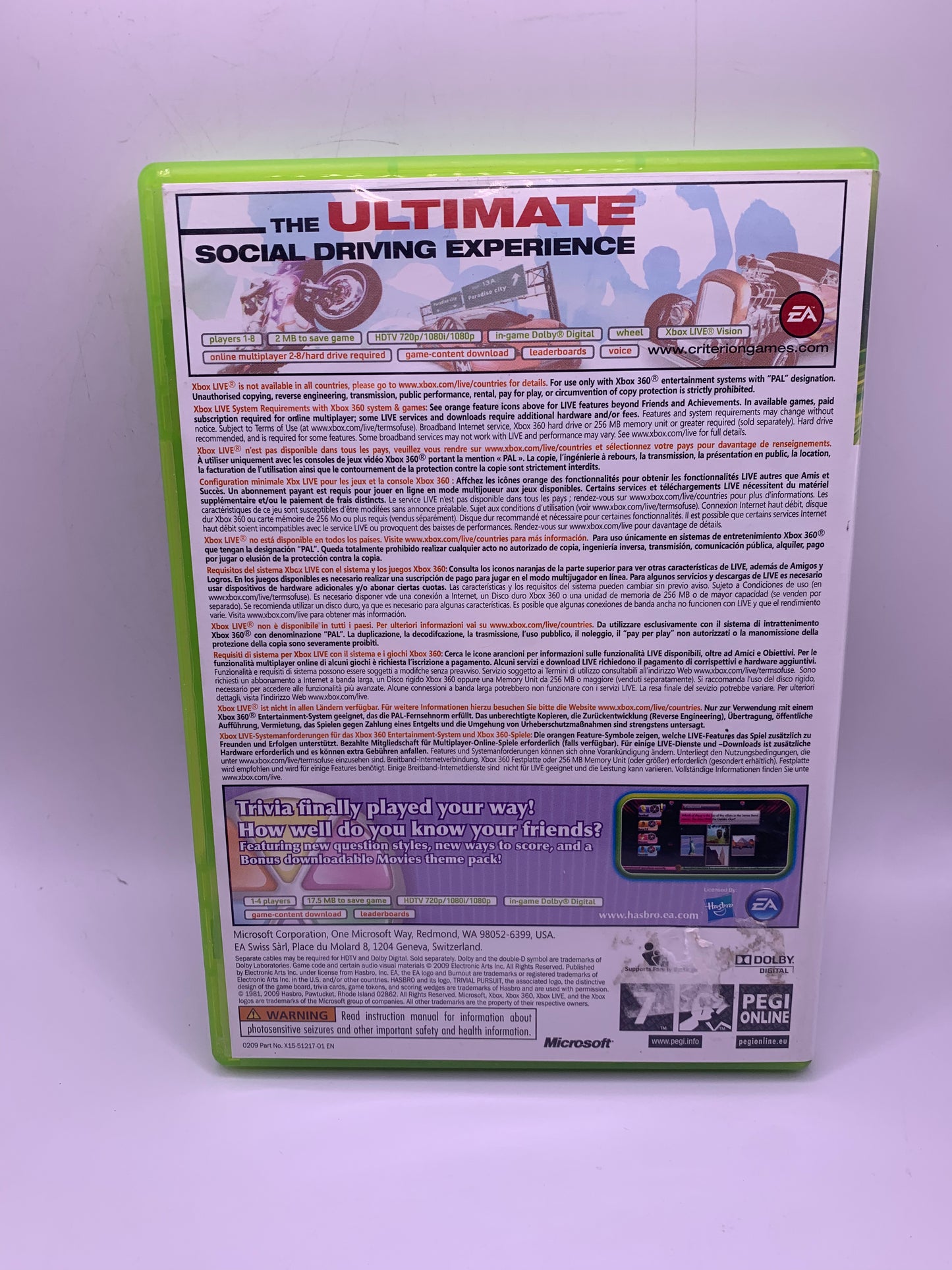 Trivial Pursuit & Burnout Paradise – Xbox 360