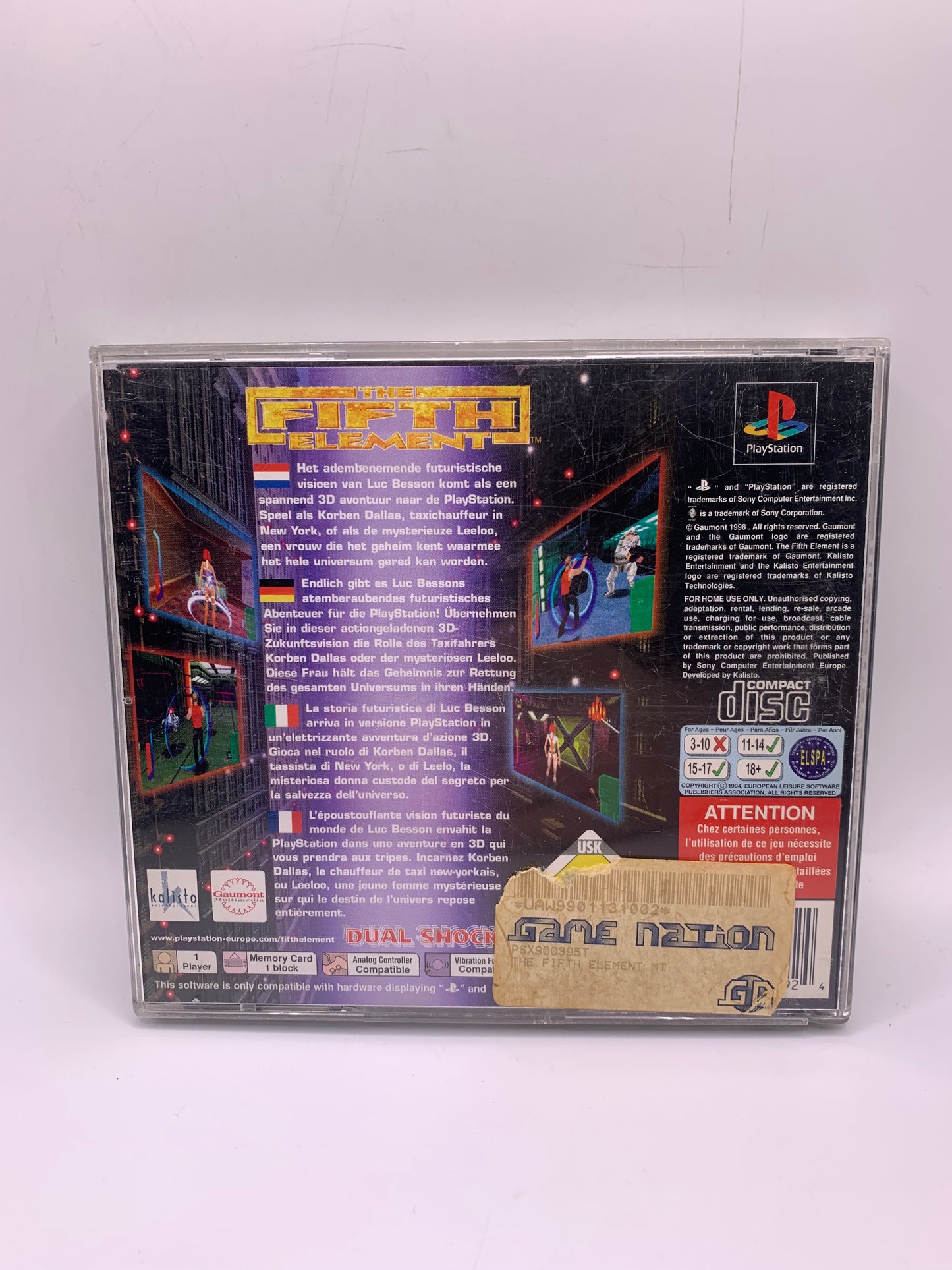 The Fifth Element (Geen voor cover, case beschadigd) – PlayStation