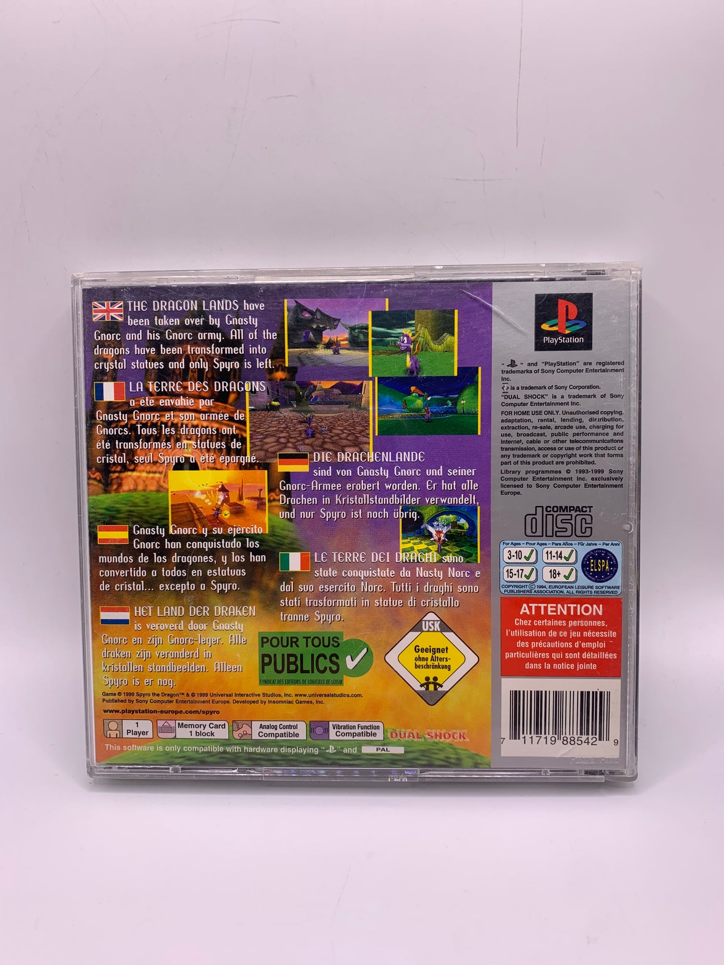 Spyro the Dragon (Platinum, case beschadigd) – PlayStation