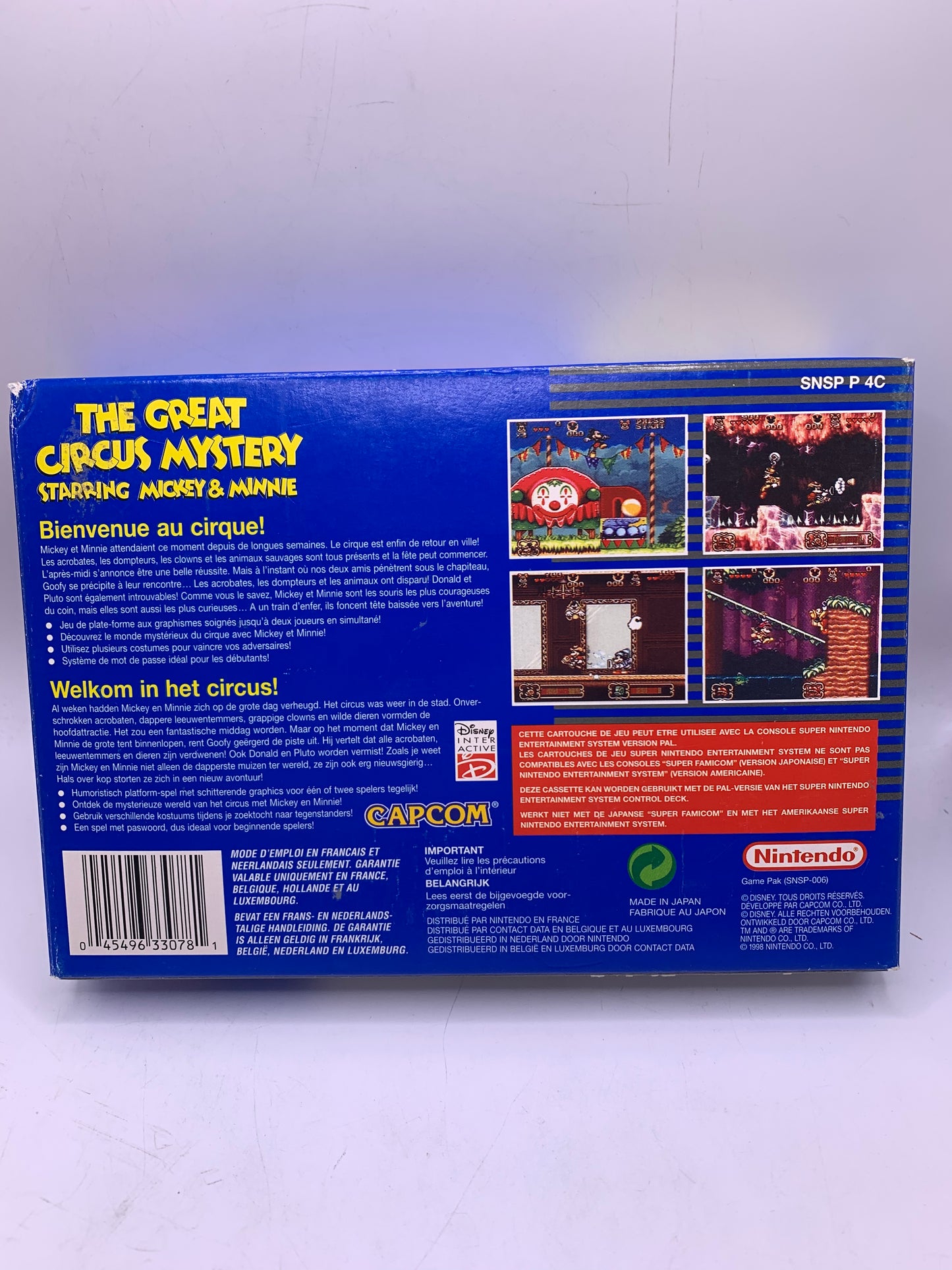 The Great Circus Mystery Starring Mickey & Minnie (CIB, sticker voor, gebruikt) - SNES