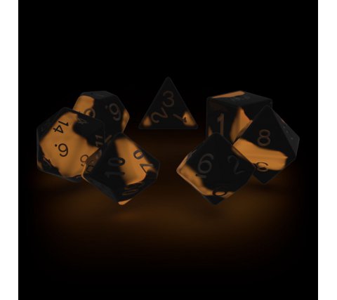 Oakie Doakie RPG dice set Lava Glow in the Dark - Dice