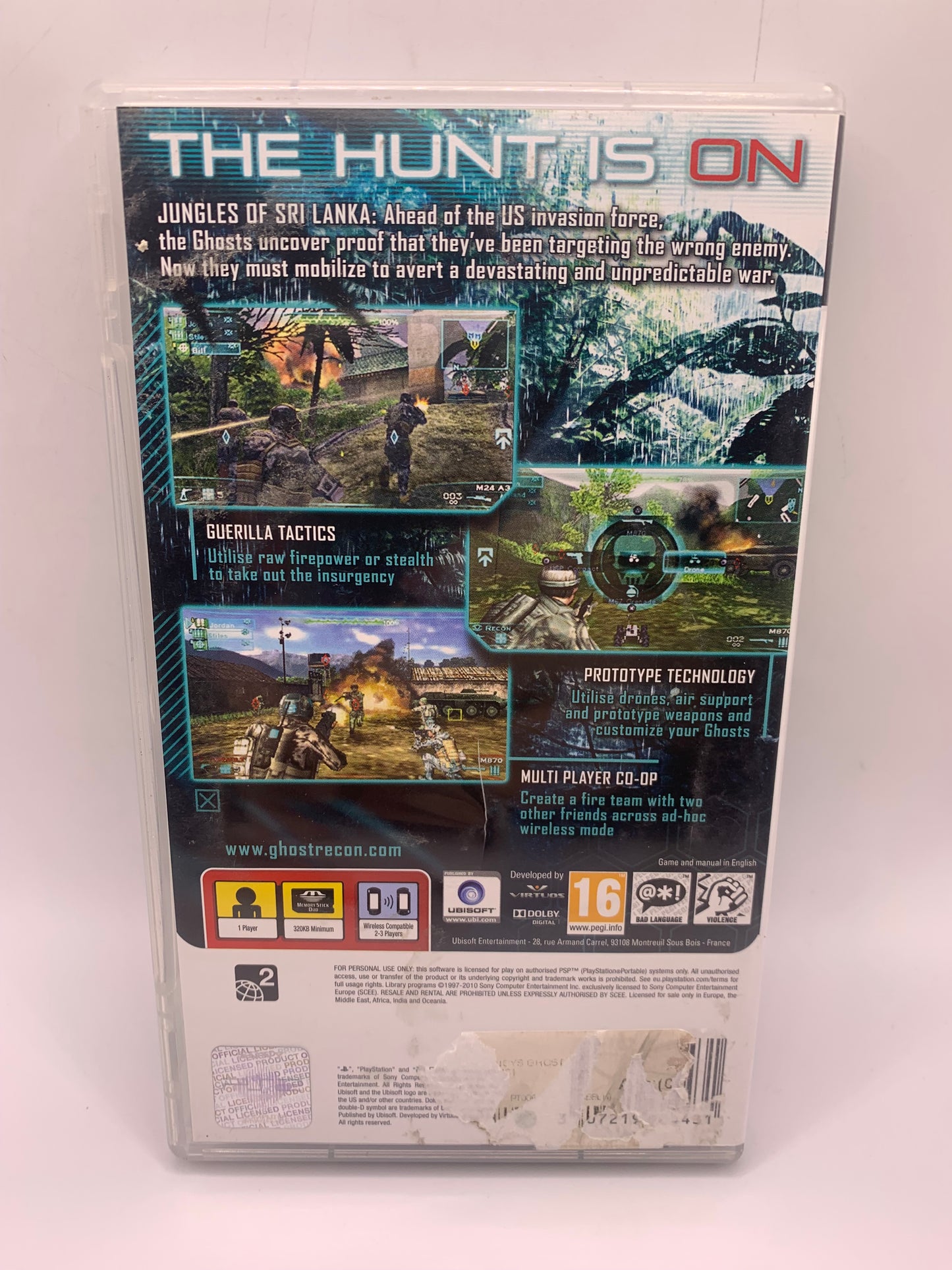 Tom Clancy's Ghost Recon: Predator (Sticker achterzijde) - PSP