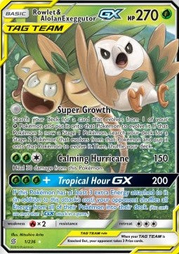 Rowlet & Alolan Exeggutor GX - Unified Minds (Ultra Rare) [UNM-1]
