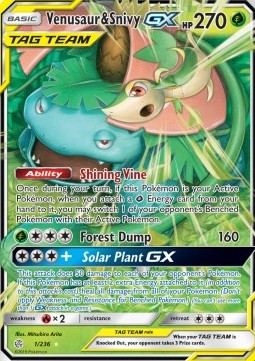 Venusaur & Snivy GX - Cosmic Eclipse (Ultra Rare) [CEC-1]