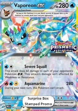 Vaporeon ex - Prismatic Evolutions: Additionals (Promo) [xPRE-023]