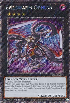 Evilswarm Ophion (V.1 - Platinum Secret Rare) - Quarter Century Stampede (Platinum Secret Rare) [RA04-179]