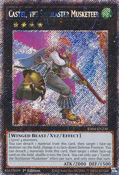 Castel, the Skyblaster Musketeer (V.1 - Platinum Secret Rare) - Quarter Century Stampede (Platinum Secret Rare) [RA04-230]