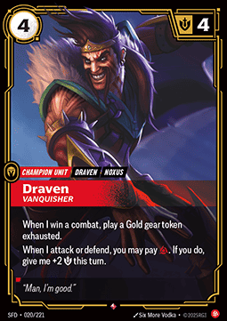 Draven, Vanquisher (V.1 - Rare) - Spiritforged (Rare) [SFD-020]