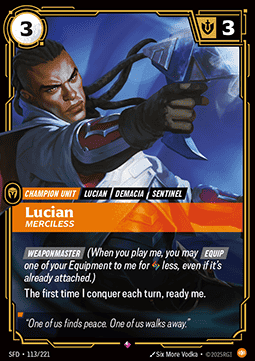 Lucian, Merciless (V.1 - Rare) - Spiritforged (Rare) [SFD-113]