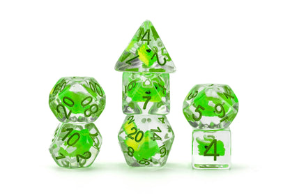 Dragon Storm Dice set - Green Resin Coloured