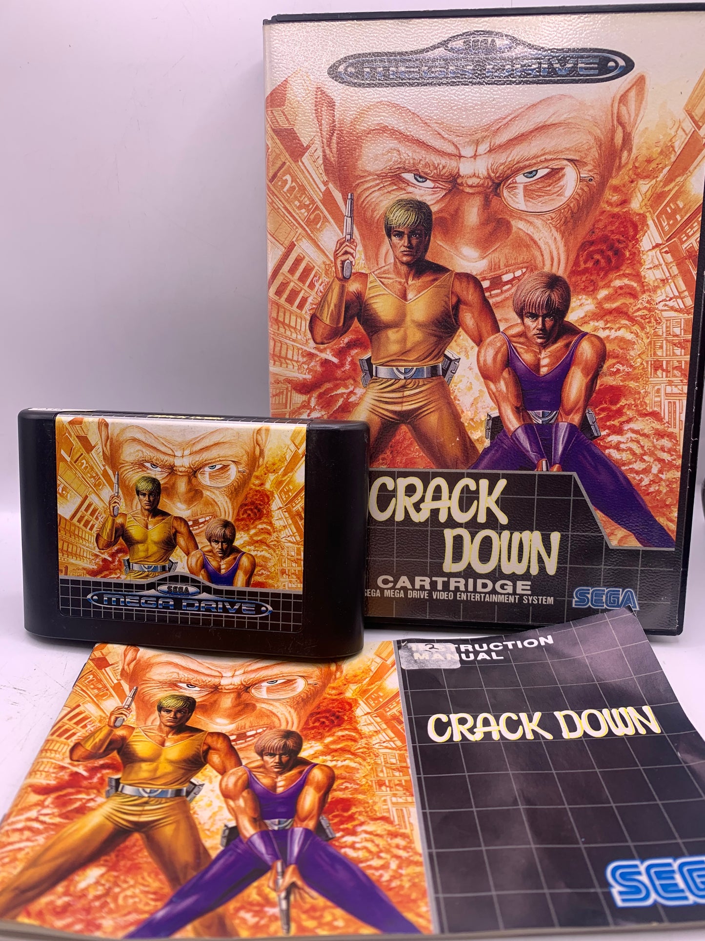 Crack Down (Kleine stickertjes op handleiding) - Sega Mega Drive