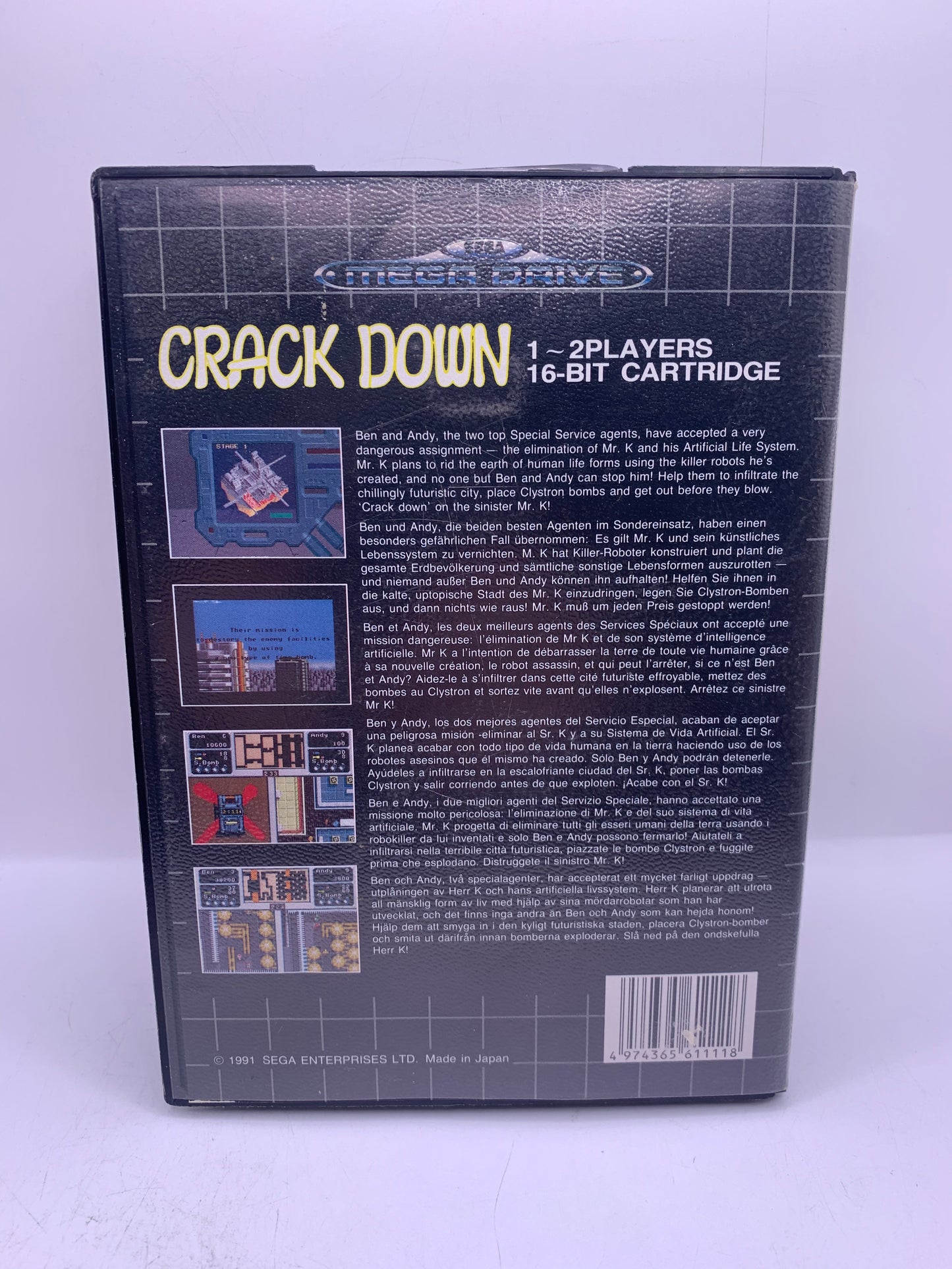 Crack Down (Kleine stickertjes op handleiding) - Sega Mega Drive