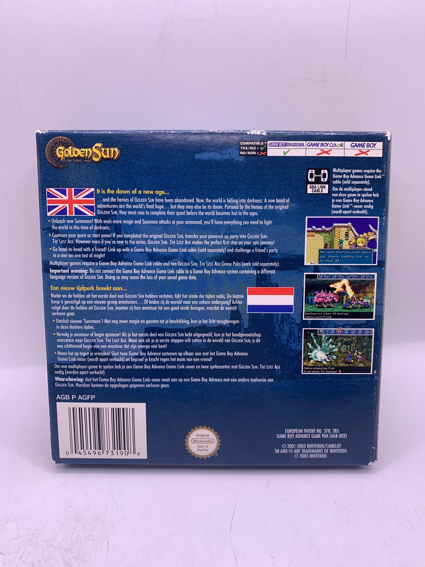 Golden Sun: The Lost Age (CIB, sticker voor) – Game Boy Advance