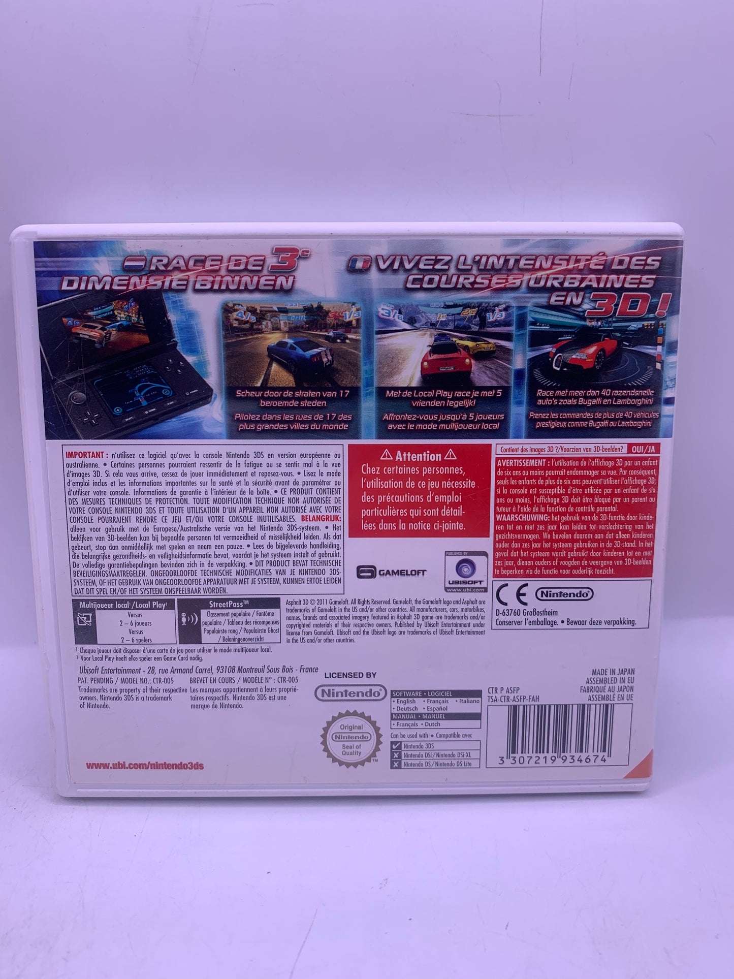 Asphalt 3D (Sticker handleiding) - Nintendo 3DS