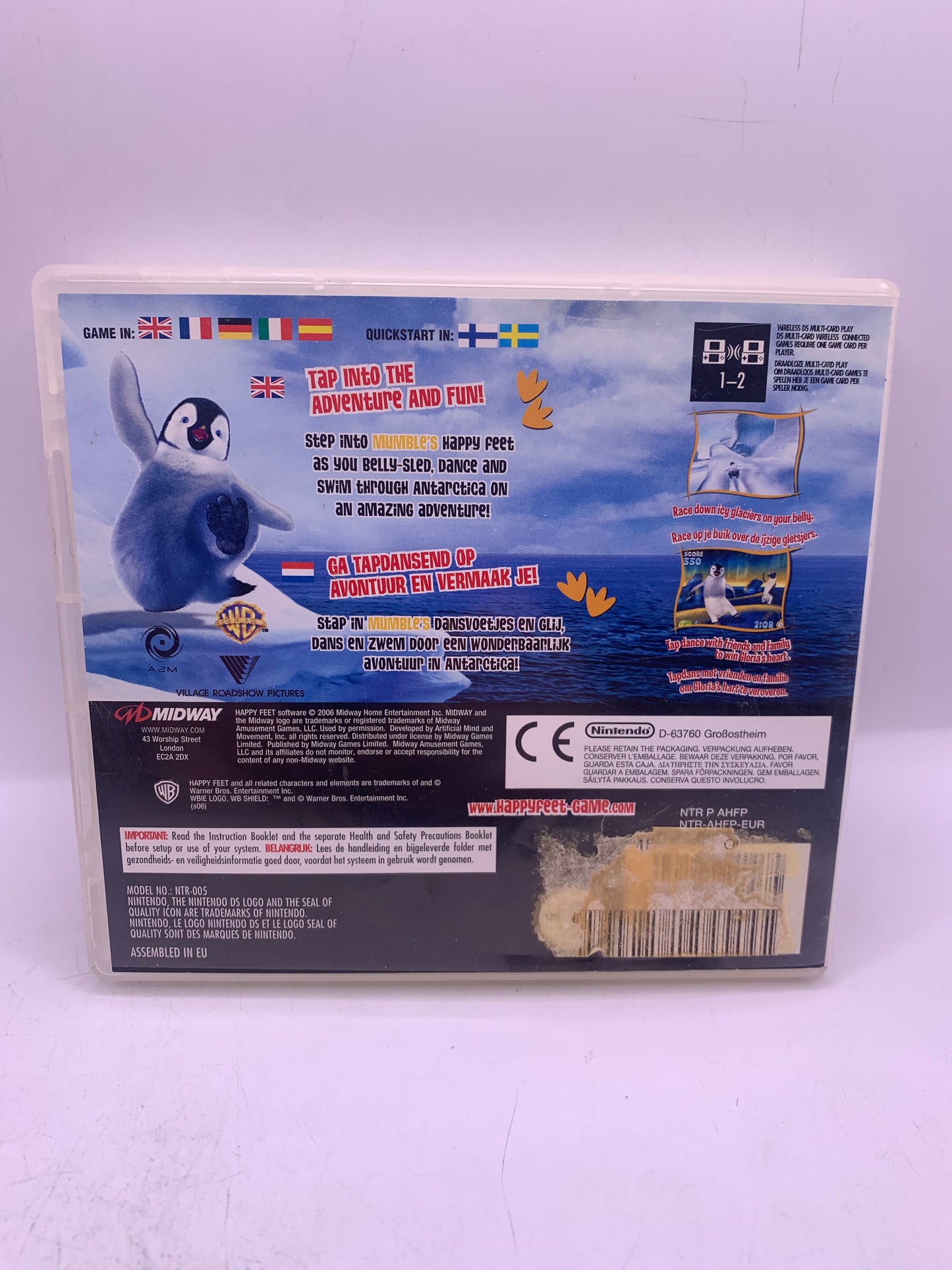 Happy Feet (Sticker achter op case) - Nintendo DS