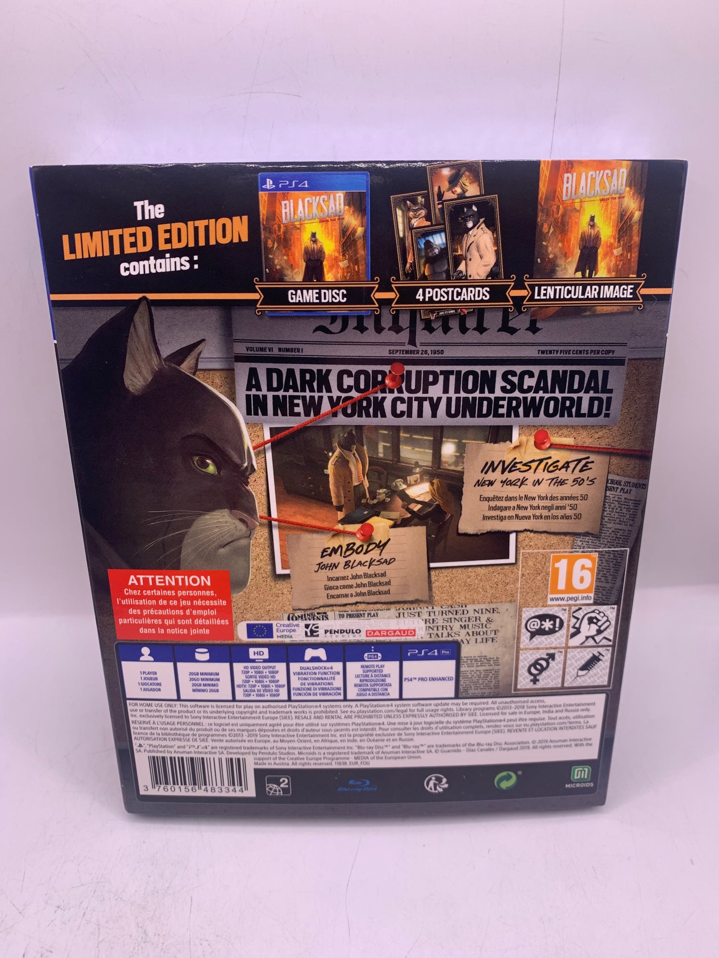 Blacksad: Under the Skin Limited Edition (Inhoud sealed) - PlayStation 4