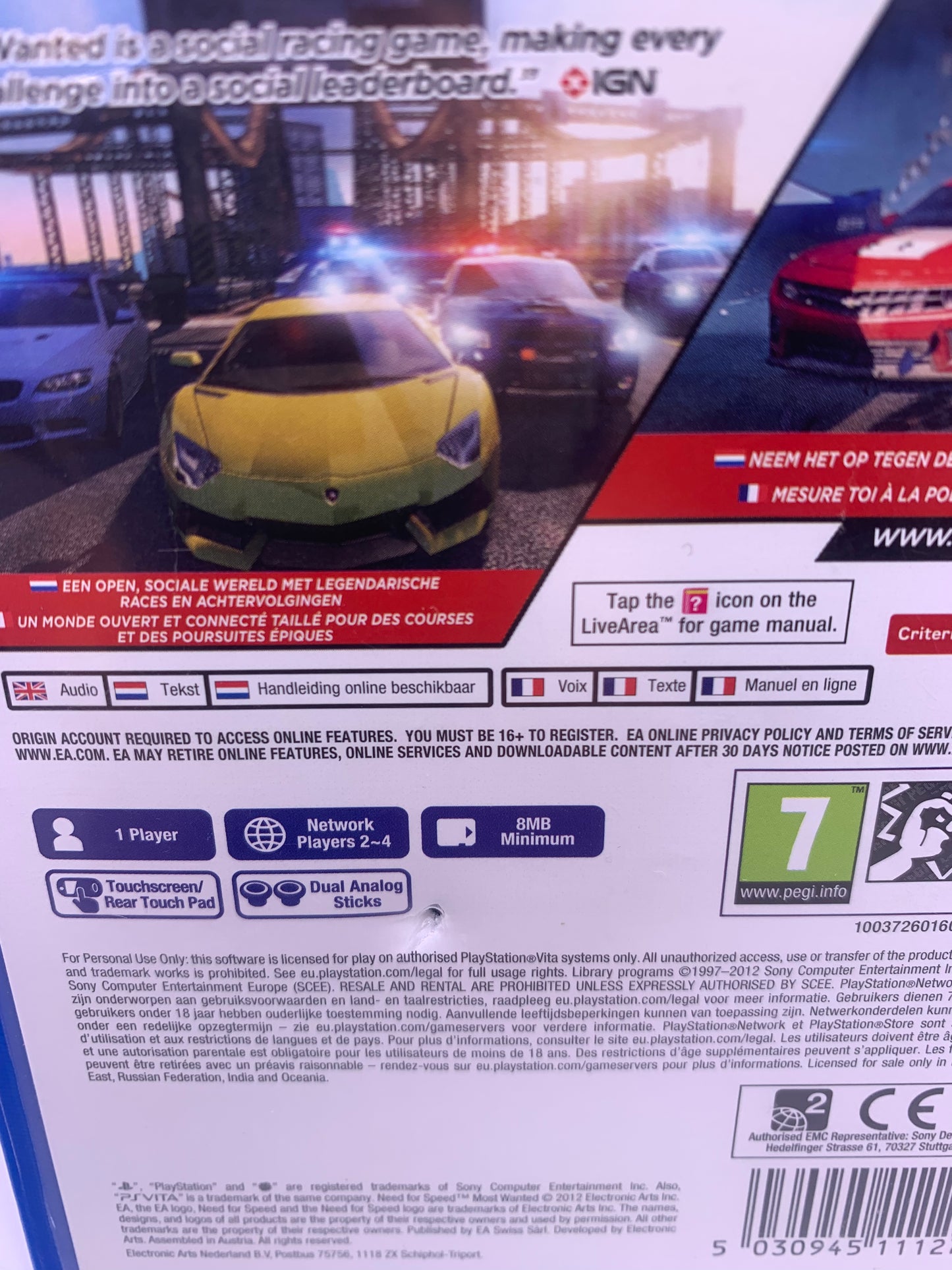 Need for Speed: Most Wanted (Case bschadigd) – PlayStation Vita