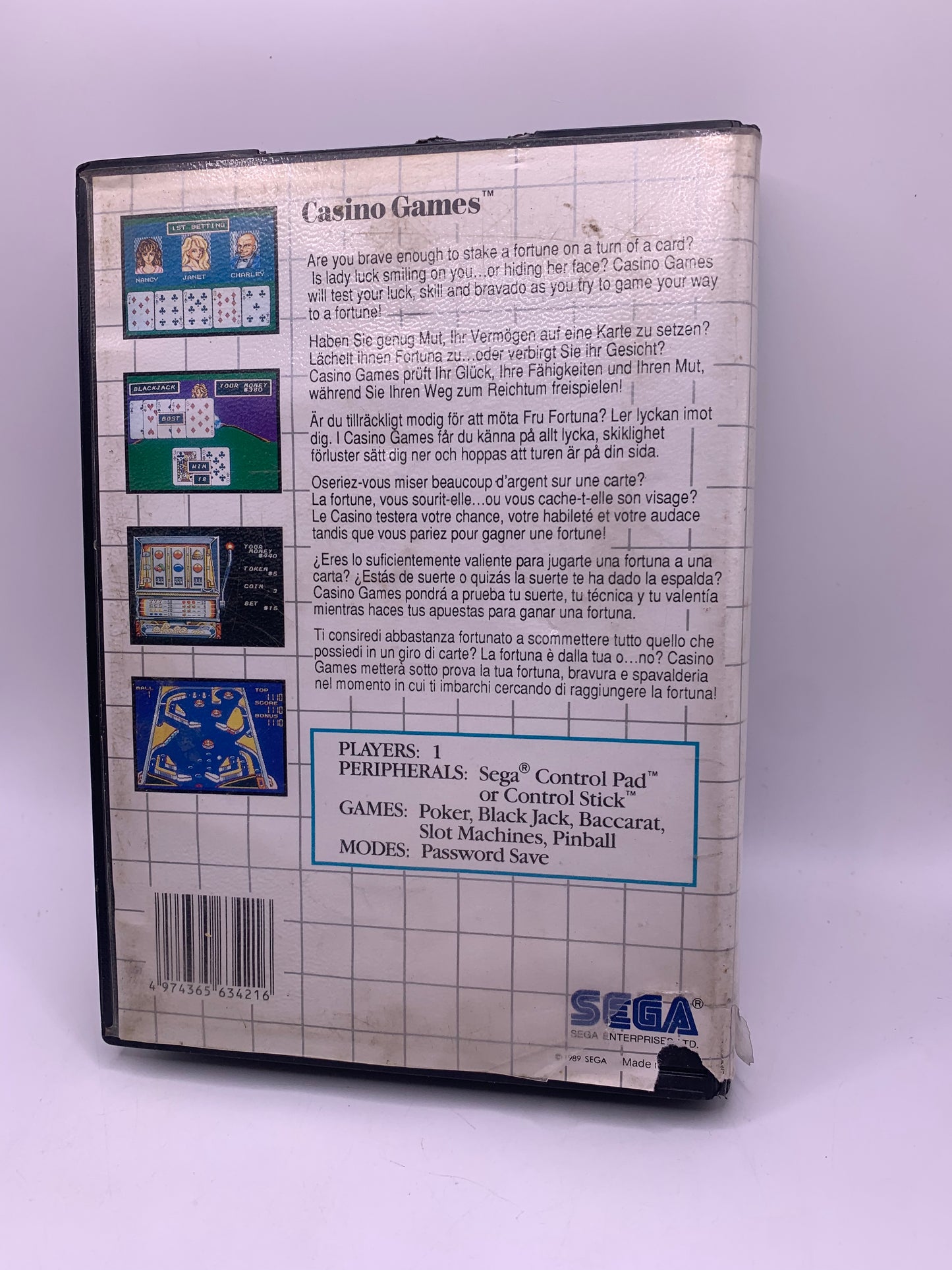 Casino Games (Case beschadigd) - Sega Master System