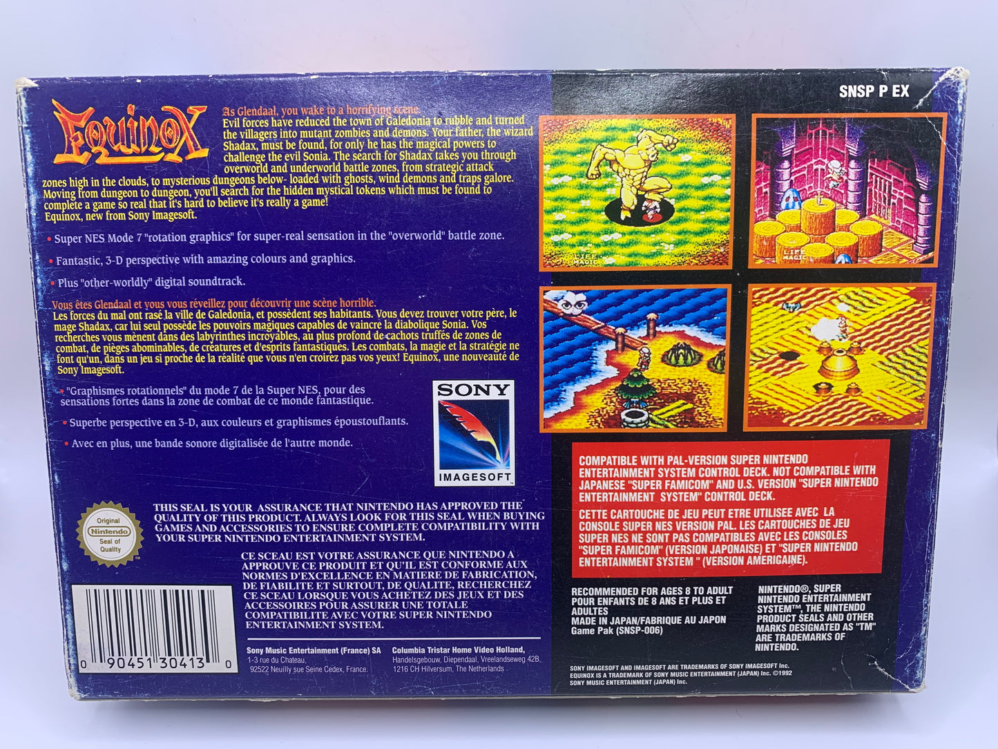 Equinox (CIB, sticker voorzijde) – SNES