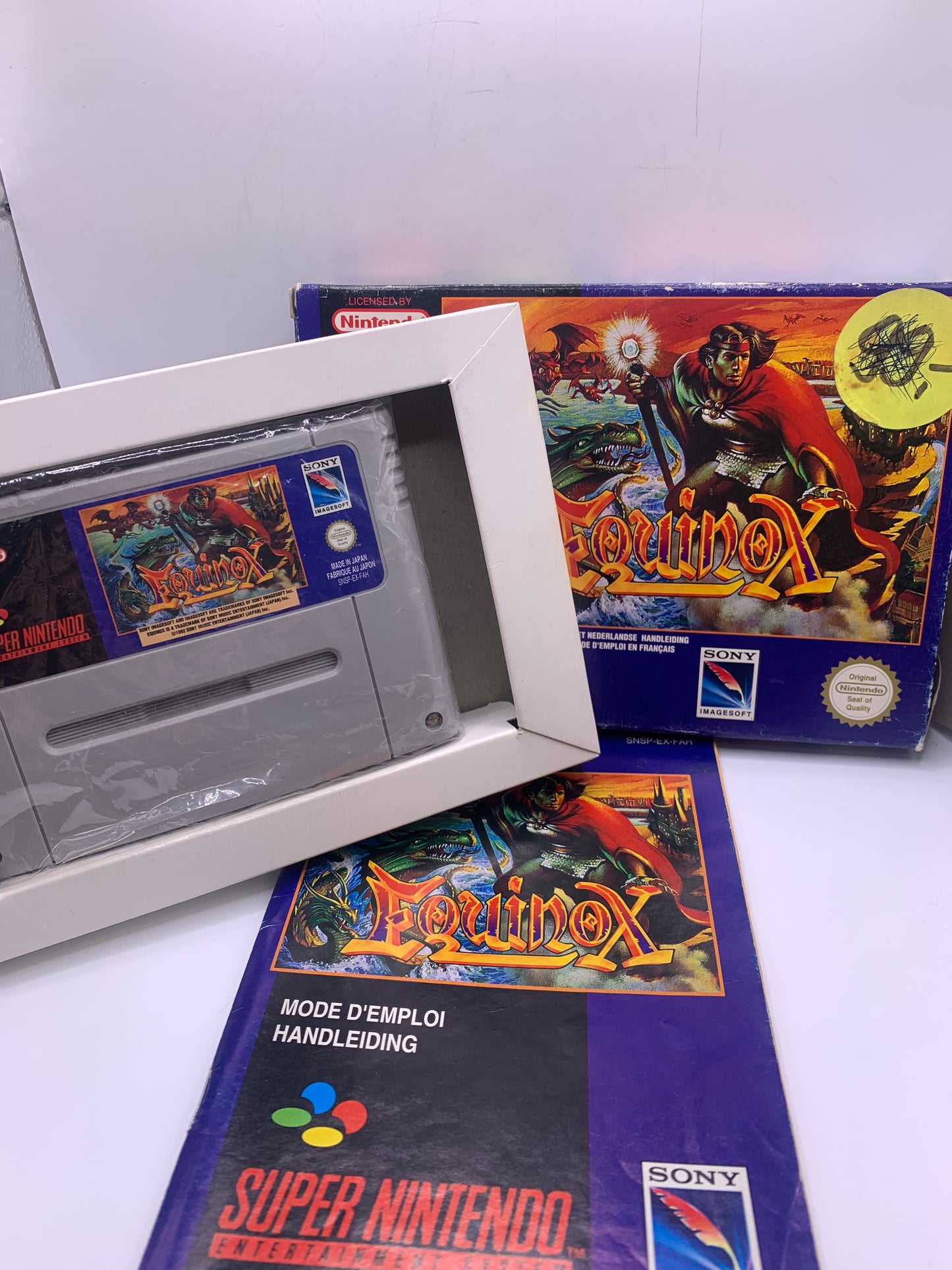 Equinox (CIB, sticker voorzijde) – SNES