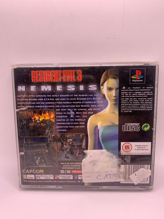 Resident Evil 3: Nemesis (Sticker achterzijde) – PlayStation