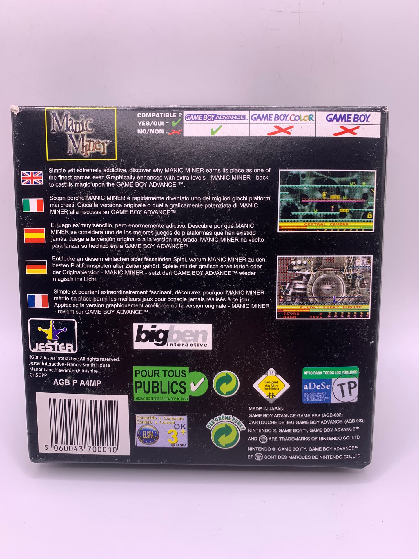 Manic Miner (CIB) - Gameboy Advance