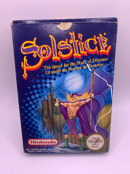 Solstice: The Quest for the Staff of Demnos (Boxed, geen handleiding, sticker) - NES