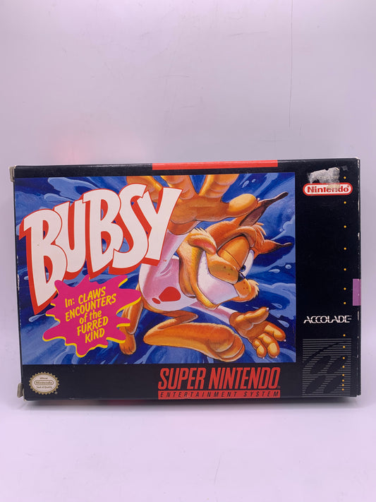 Bubsy in Claws Encounters of the Furred Kind (CIB, sticker voor) (USA) - SNES
