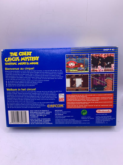 The Great Circus Mystery Starring Mickey & Minnie (CIB, sticker voor, gebruikt) - SNES