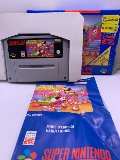 The Great Circus Mystery Starring Mickey & Minnie (CIB, sticker voor, gebruikt) - SNES