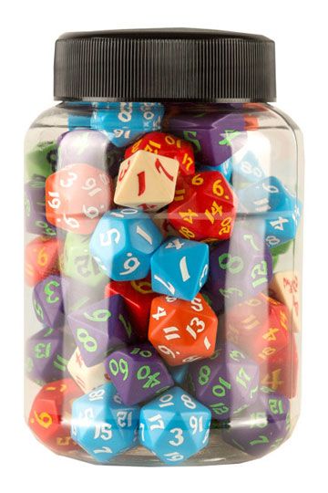Round Jar of classic RPG Dice (80 Pcs)