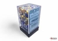 Gemini Blue-Gold/White d6 16mm 12 dice - Dice