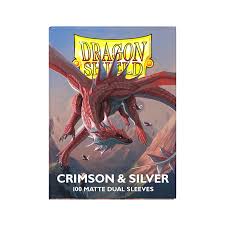 Sleeves Matte Crimson & Silver (100 stuks) - Dragon Shield