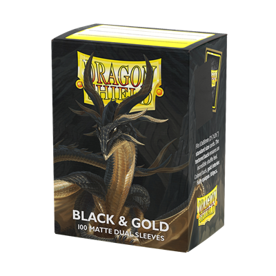 Black & Gold Dual Matte Sleeves - Dragon Shield